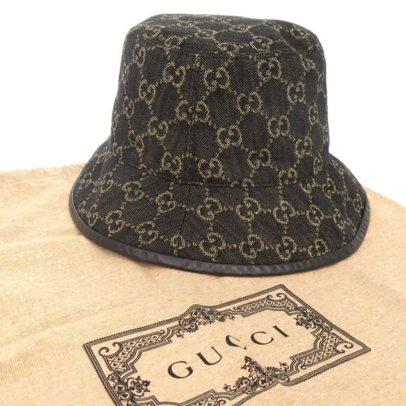 Gucci Bucket Hat Size M Cotton Black Hat 1065 main image 7